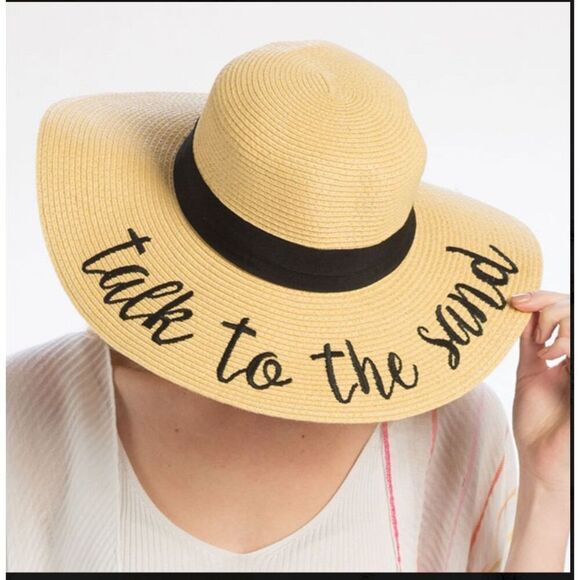 NWT Talk to the sand beach sun hat osfm - Picture 2 of 4
